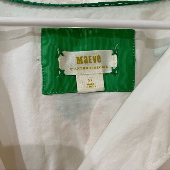 Anthropologie Maeve Embroidered Button down blouse Plus size 3X - Picture 5 of 9